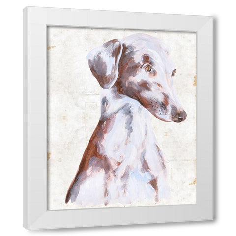 Sitting Dog II White Modern Wood Framed Art Print by Wang, Melissa