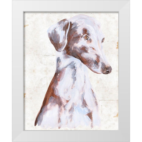 Sitting Dog II White Modern Wood Framed Art Print by Wang, Melissa