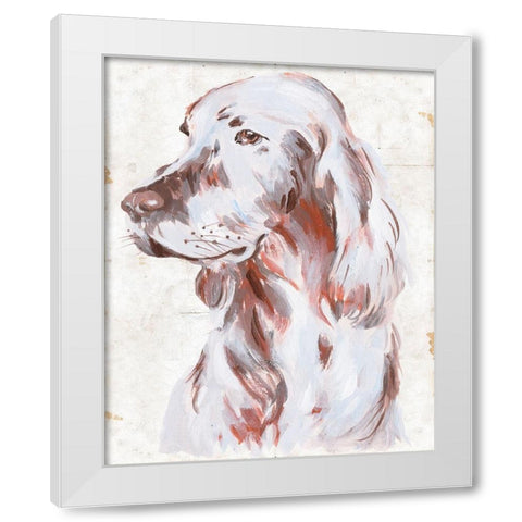 Sitting Dog III White Modern Wood Framed Art Print by Wang, Melissa