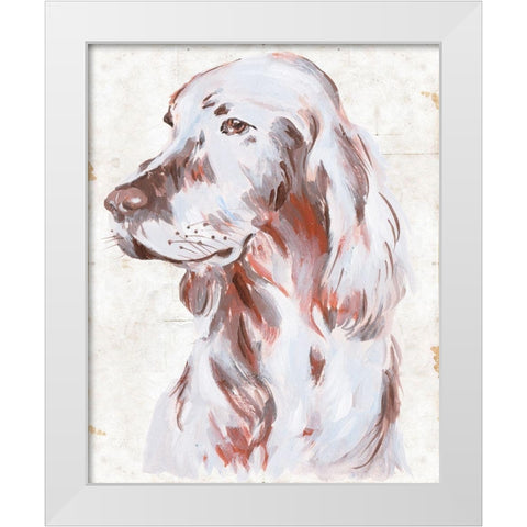 Sitting Dog III White Modern Wood Framed Art Print by Wang, Melissa