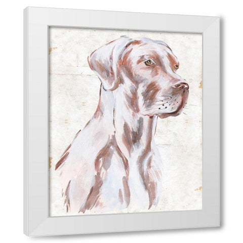 Sitting Dog IV White Modern Wood Framed Art Print by Wang, Melissa