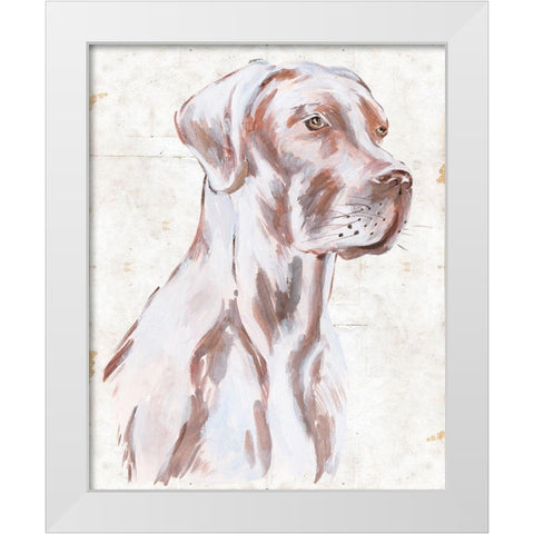 Sitting Dog IV White Modern Wood Framed Art Print by Wang, Melissa