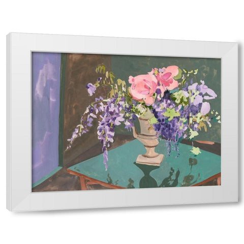 Blooming Wisteria I White Modern Wood Framed Art Print by Wang, Melissa