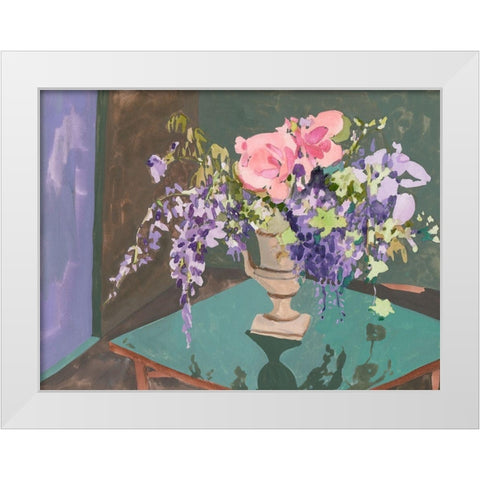 Blooming Wisteria I White Modern Wood Framed Art Print by Wang, Melissa