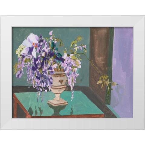 Blooming Wisteria II White Modern Wood Framed Art Print by Wang, Melissa