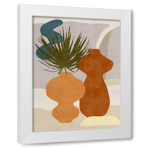 Decorated Vases I White Modern Wood Framed Art Print by Wang, Melissa