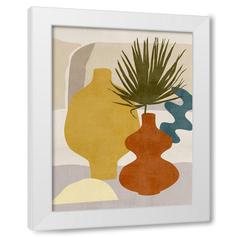 Decorated Vases II White Modern Wood Framed Art Print by Wang, Melissa