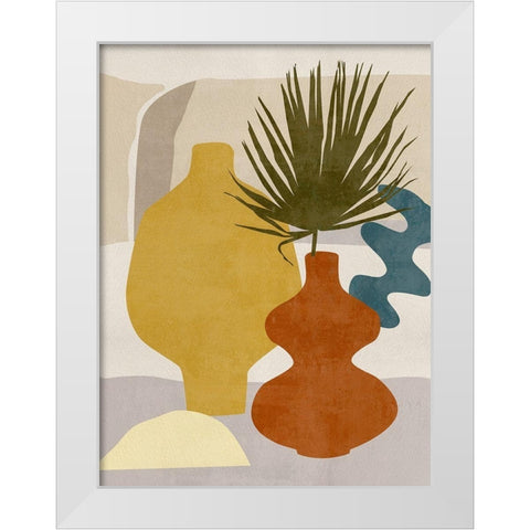 Decorated Vases II White Modern Wood Framed Art Print by Wang, Melissa