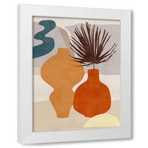 Decorated Vases III White Modern Wood Framed Art Print by Wang, Melissa