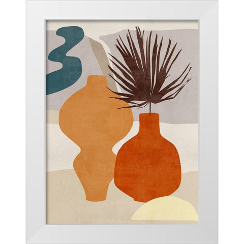 Decorated Vases III White Modern Wood Framed Art Print by Wang, Melissa