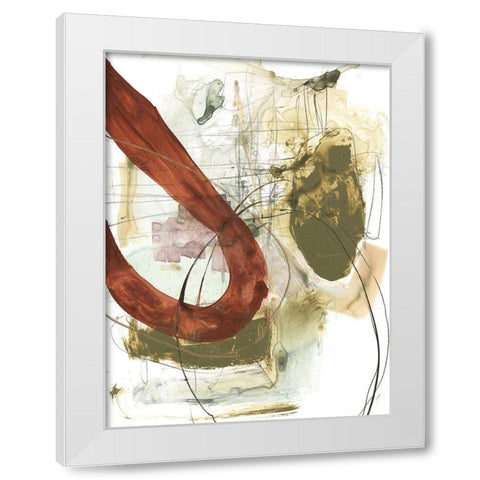 Rusted Loops I White Modern Wood Framed Art Print by Goldberger, Jennifer