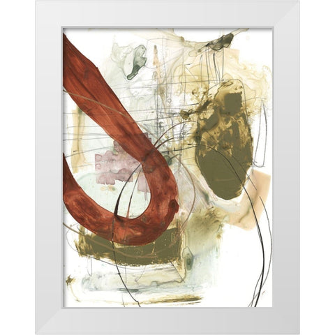 Rusted Loops I White Modern Wood Framed Art Print by Goldberger, Jennifer