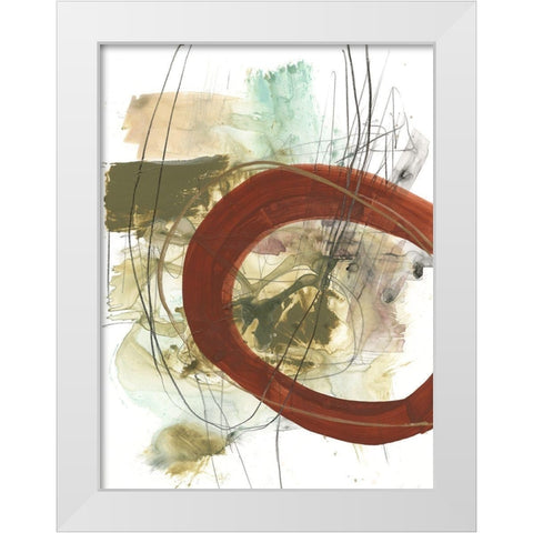 Rusted Loops II White Modern Wood Framed Art Print by Goldberger, Jennifer