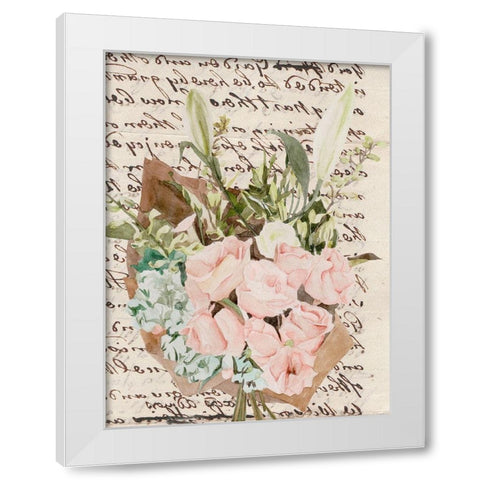 Wrapped Bouquet II White Modern Wood Framed Art Print by Wang, Melissa