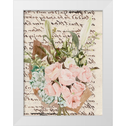 Wrapped Bouquet II White Modern Wood Framed Art Print by Wang, Melissa