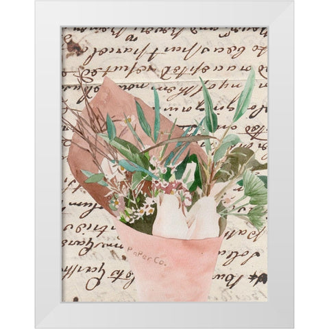 Wrapped Bouquet IV White Modern Wood Framed Art Print by Wang, Melissa