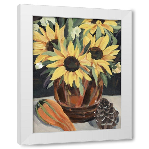 Sunflower Vase II White Modern Wood Framed Art Print by Warren, Annie