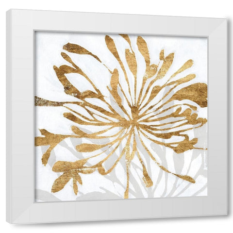 Golden Gilt Bloom I White Modern Wood Framed Art Print by Warren, Annie