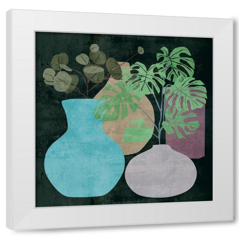 Decorative Vases I White Modern Wood Framed Art Print by Wang, Melissa