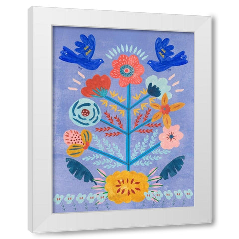 Embroidered Garden III White Modern Wood Framed Art Print by Wang, Melissa