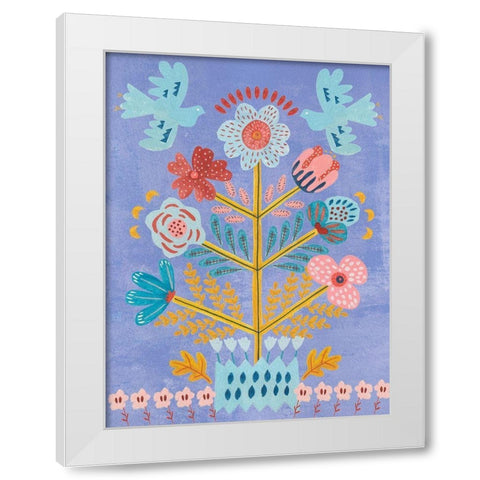 Embroidered Garden IV White Modern Wood Framed Art Print by Wang, Melissa