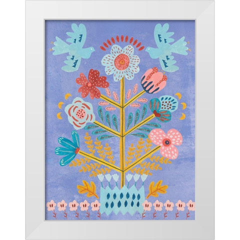 Embroidered Garden IV White Modern Wood Framed Art Print by Wang, Melissa