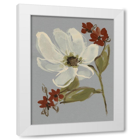 Subdued Floral I White Modern Wood Framed Art Print by Goldberger, Jennifer