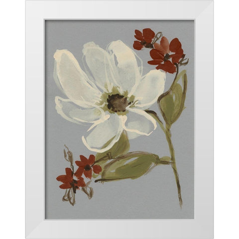 Subdued Floral I White Modern Wood Framed Art Print by Goldberger, Jennifer