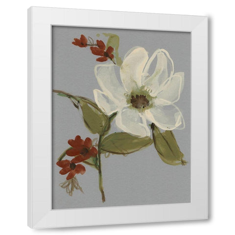 Subdued Floral II White Modern Wood Framed Art Print by Goldberger, Jennifer