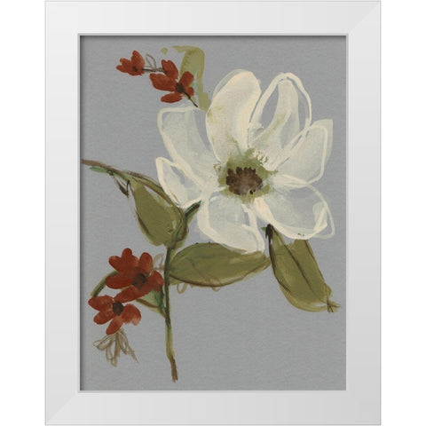 Subdued Floral II White Modern Wood Framed Art Print by Goldberger, Jennifer