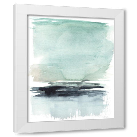 Teal Moor I White Modern Wood Framed Art Print by Goldberger, Jennifer