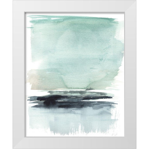 Teal Moor I White Modern Wood Framed Art Print by Goldberger, Jennifer