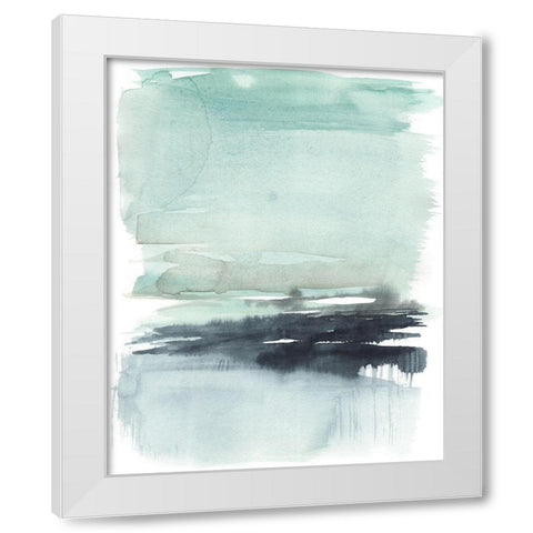 Teal Moor II White Modern Wood Framed Art Print by Goldberger, Jennifer