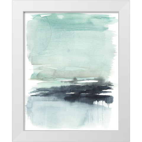 Teal Moor II White Modern Wood Framed Art Print by Goldberger, Jennifer