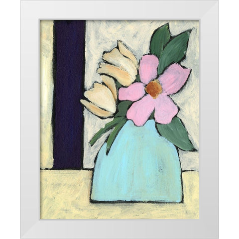Distressed Bouquet I White Modern Wood Framed Art Print by Moore, Regina