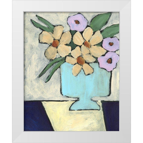 Distressed Bouquet II White Modern Wood Framed Art Print by Moore, Regina