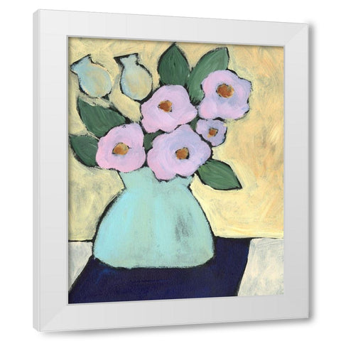 Distressed Bouquet III White Modern Wood Framed Art Print by Moore, Regina