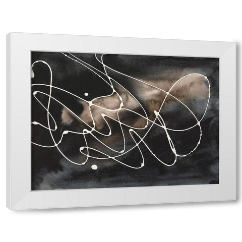 Midnight Swirl III White Modern Wood Framed Art Print by Moore, Regina
