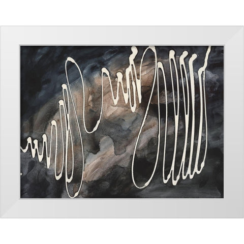 Midnight Swirl IV White Modern Wood Framed Art Print by Moore, Regina