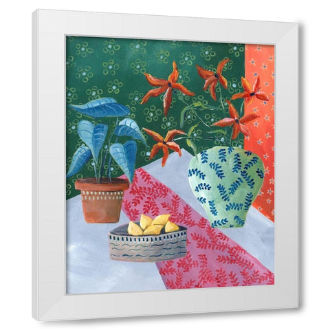 Table Vignette II White Modern Wood Framed Art Print by Moore, Regina