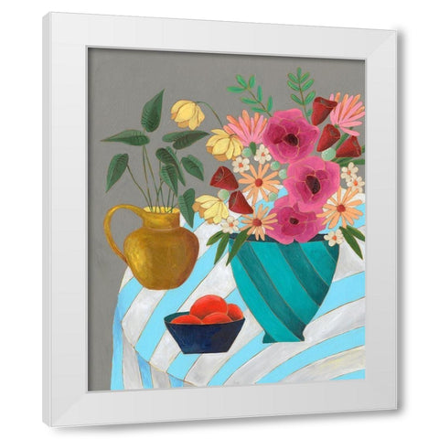 Striped Tablecloth II White Modern Wood Framed Art Print by Moore, Regina