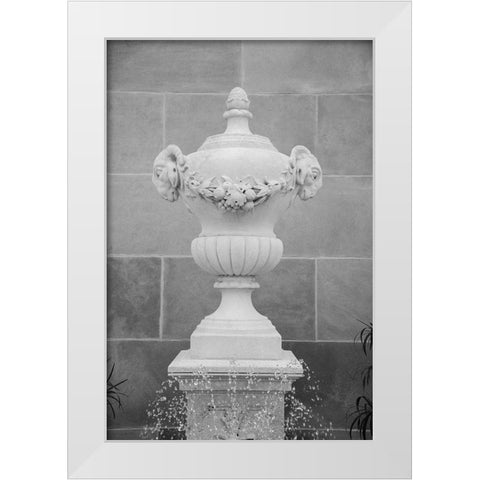 Black and White Fountains III White Modern Wood Framed Art Print by DeNardo, Laura