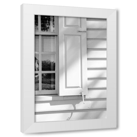Black and White Windows and Shadows II White Modern Wood Framed Art Print by DeNardo, Laura