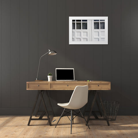 Black and White Windows and Shadows III White Modern Wood Framed Art Print by DeNardo, Laura