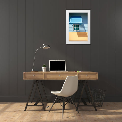 Beachtown Blues I White Modern Wood Framed Art Print by DeNardo, Laura