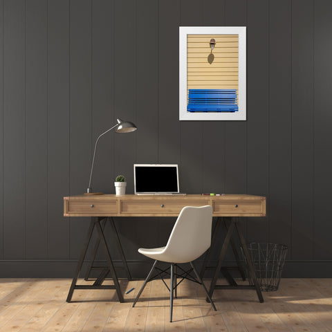 Beachtown Blues V White Modern Wood Framed Art Print by DeNardo, Laura