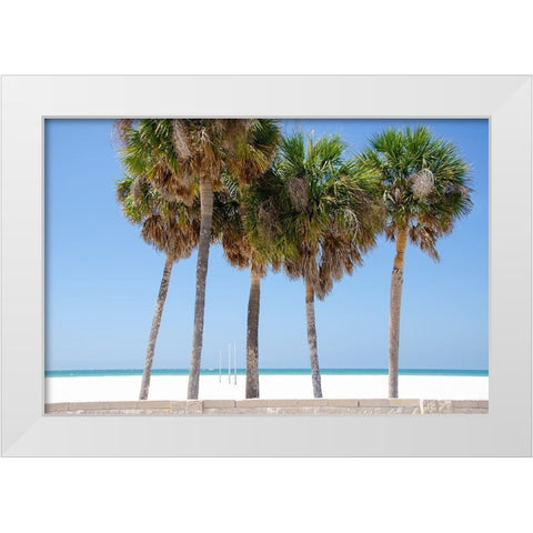 Coastal Palms I White Modern Wood Framed Art Print by DeNardo, Laura