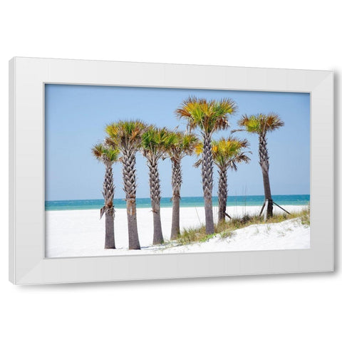 Coastal Palms II White Modern Wood Framed Art Print by DeNardo, Laura