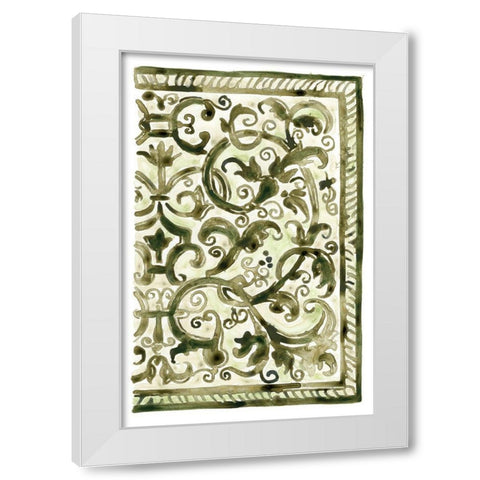 Sage Panel Motif II White Modern Wood Framed Art Print by Vess, June Erica