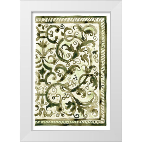 Sage Panel Motif II White Modern Wood Framed Art Print by Vess, June Erica